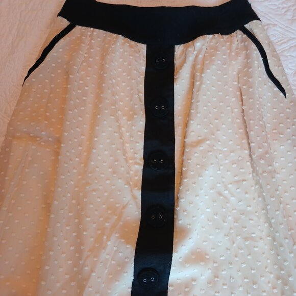 MANOUSH Silk Polka Dot French Girly Button Skirt NWT - Picture 3 of 6